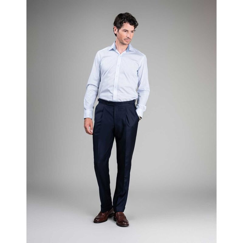 Rembrandt Barbican Light Blue & White Microdesign Shirt image number 2